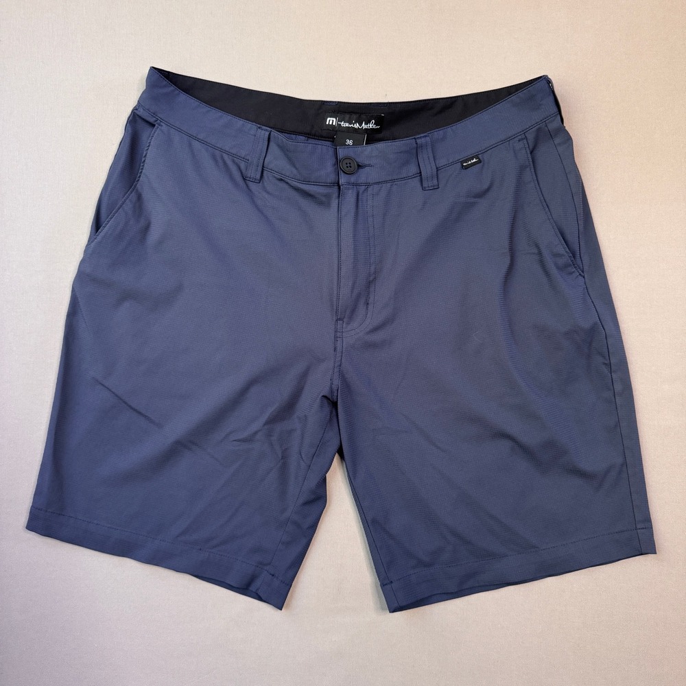 TravisMathew Beck Golf Shorts Mens 36 Navy Blue Performance Stretch Hybrid